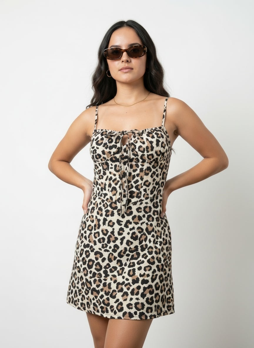 AI-generated on-model fashion photo angle 4 from flat lay input