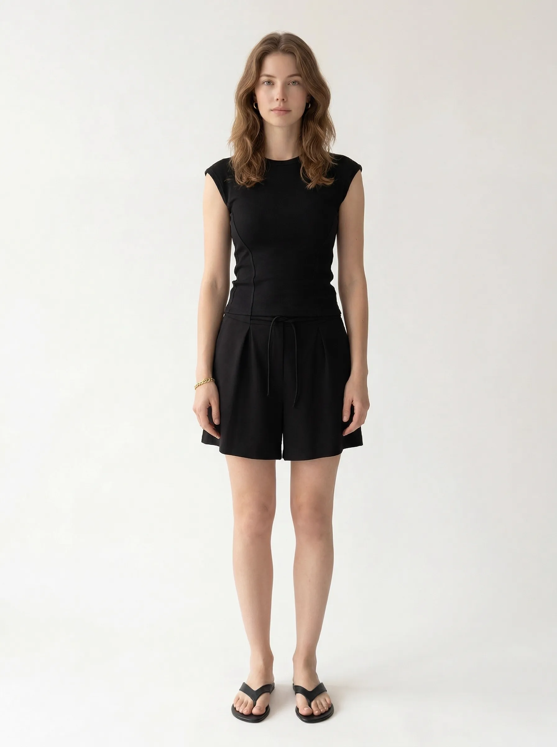 AI-generated model wearing Black comfortwear set