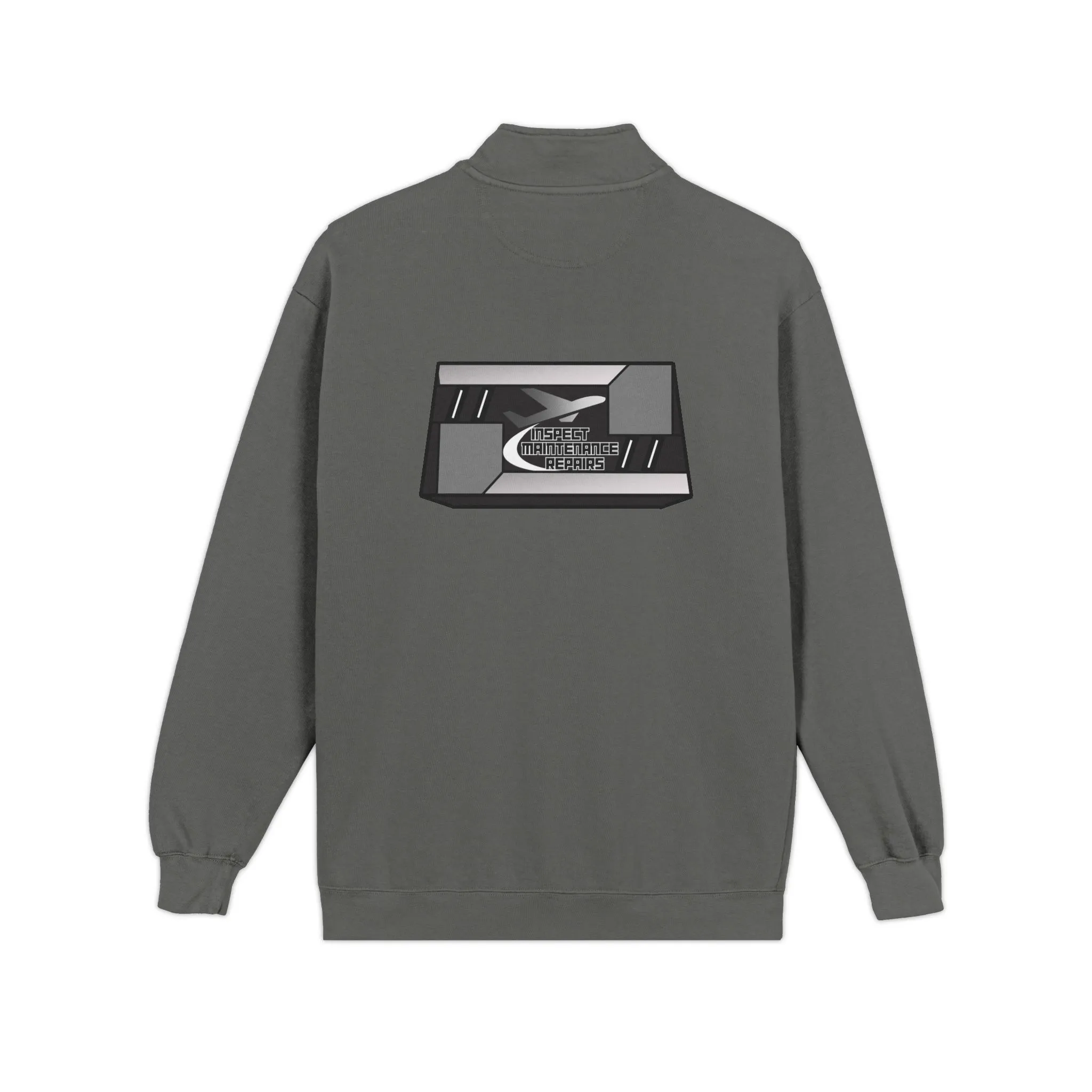 Quarter-zip fleece flat lay — back view